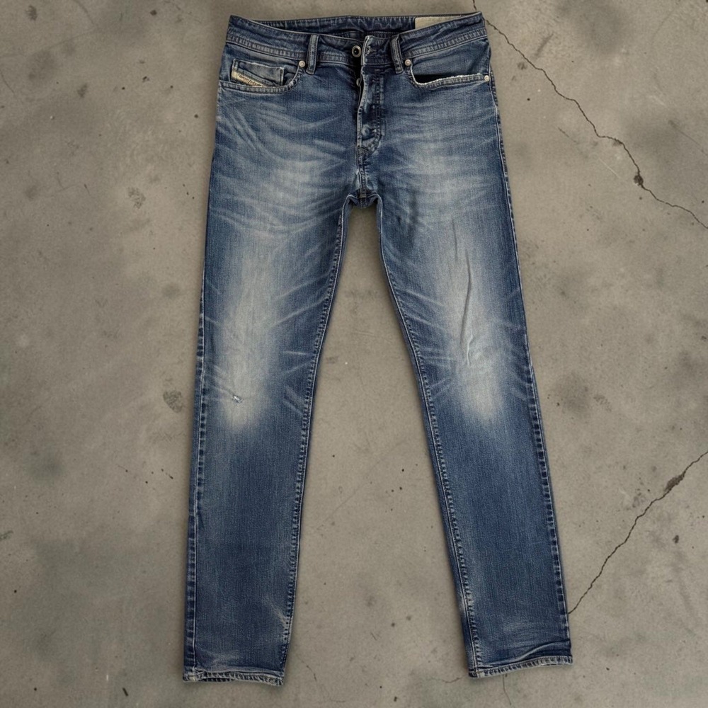 Diesel Buster Regular Slim Tapered Jeans Mens 31x32 Blue Medium Wash Stretch